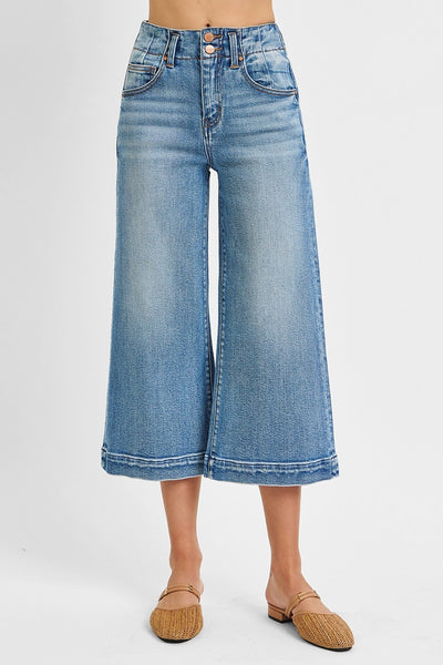 Risen High Rise Crop Wide Jeans
