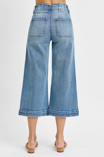 Risen High Rise Crop Wide Jeans