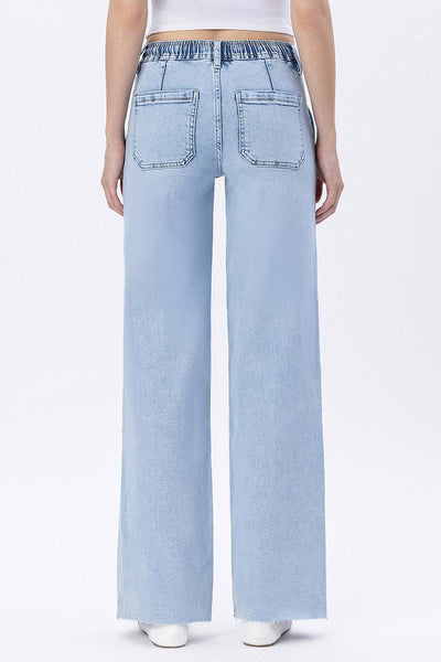 Vervet HR Drawstring Waist Wide Leg Jeans