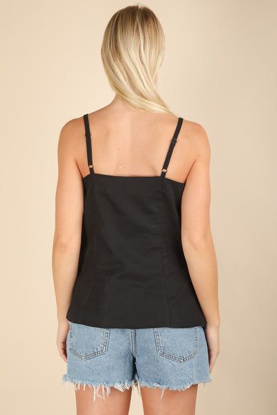Button Down Solid Woven Top