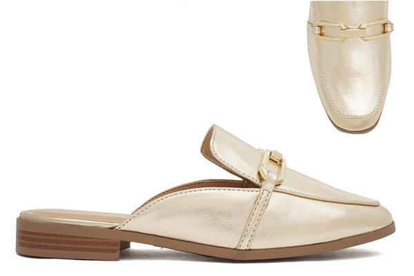Soda Eleanor Golden Link Slip-On Mule