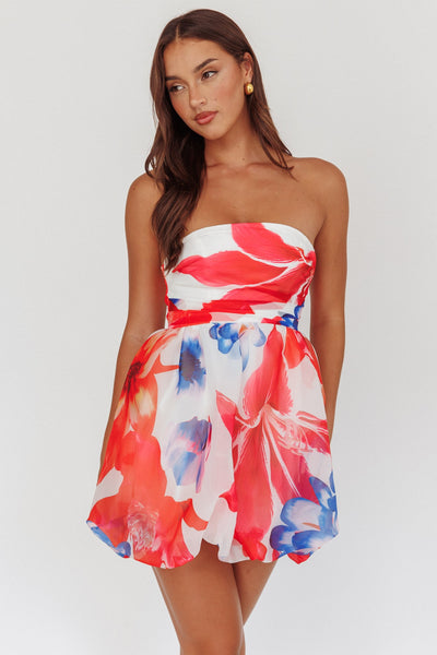 Strapless Multi Color Mini Dress