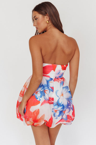 Strapless Multi Color Mini Dress