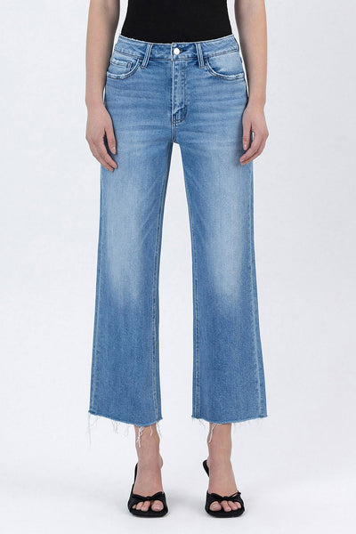 Vervet High Rise Raw Hem Crop Jeans