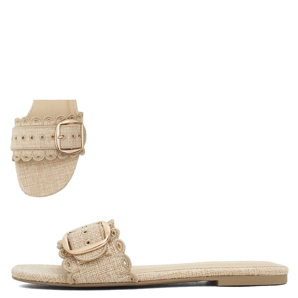 Soda Nuala Buckle Raffia Sandals