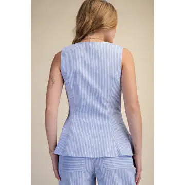 Scoop Neck Stripe Peplum Top