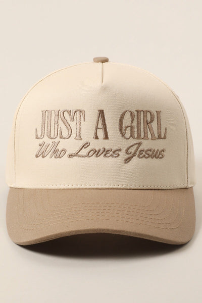 Just A Girl Who Loves Jesus Embroidery Trucker Hat