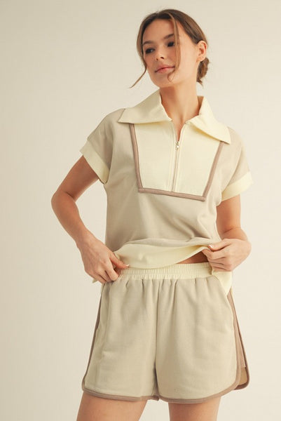 Drop Shoulder Top & Shorts Set