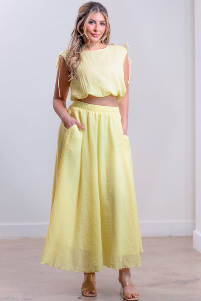 Solid Linen Gauze Maxi Skirt