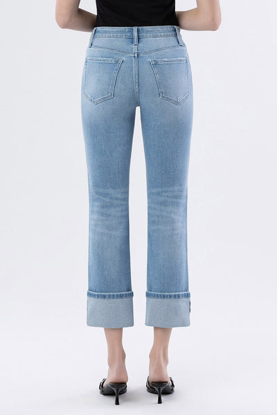 Vervet HR Cuffed Crop Slim Straight Jeans
