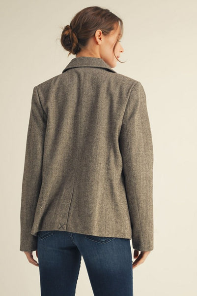 Button Down Herringbone Jacket