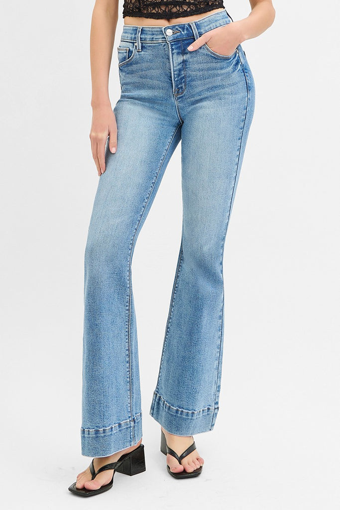 Risen TC Elastic Band HR Flare Jeans