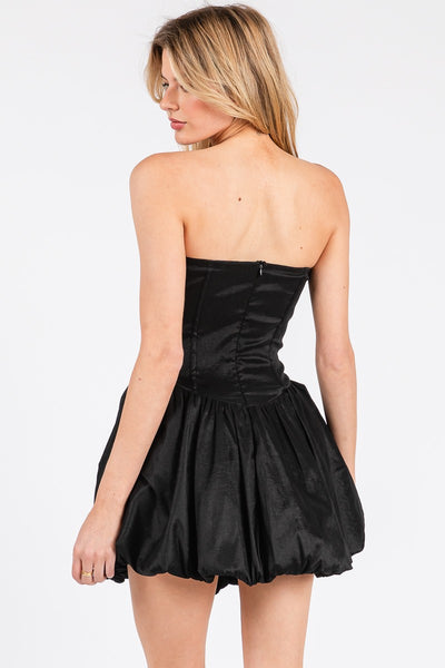 Tube Satin Ballon Mini Dress
