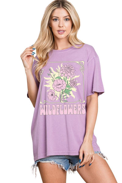 Wildflowers Graphic Washed Boyfriend Tee