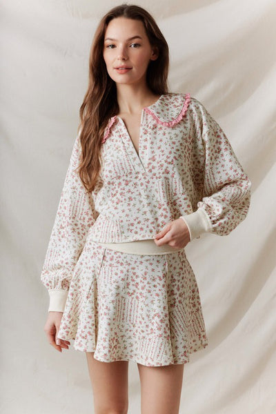 Ditsy Flower Crop Top & Mini Skirt Set