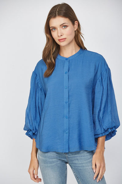Puff Sleeve Button Down Top