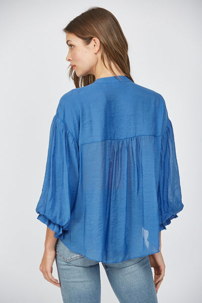 Puff Sleeve Button Down Top