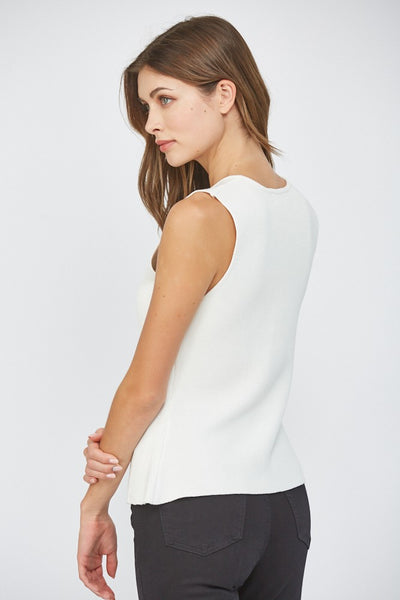 Gold Button Closure Sweater Vest