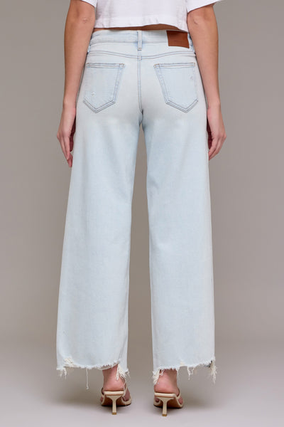 Hidden Inseam Mid Rise Wide Leg Jeans