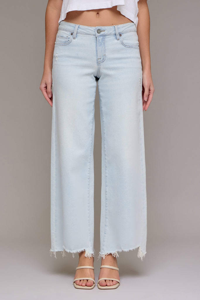Hidden Inseam Mid Rise Wide Leg Jeans