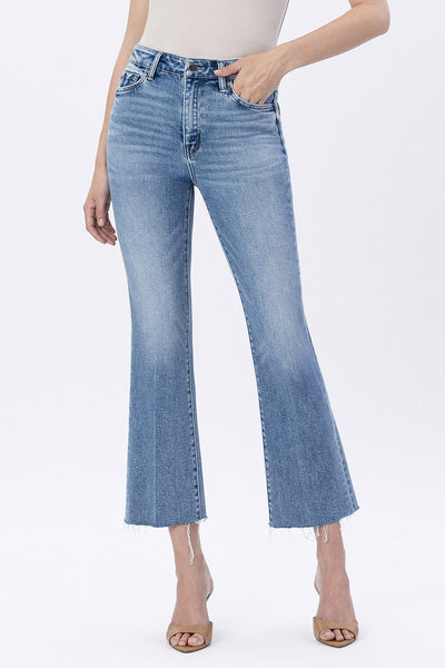 Vervet HR Raw Hem Kick Flare Jeans