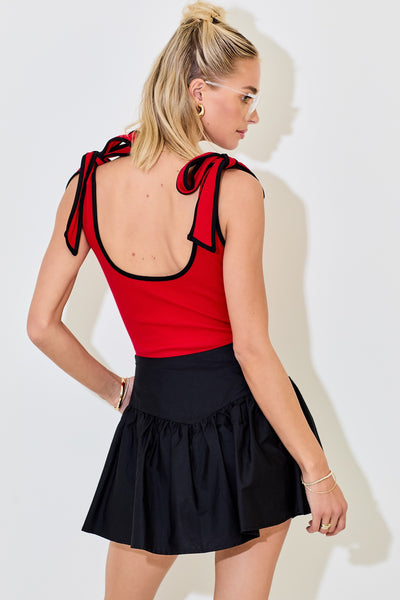 Ribbed Bodysuit With Contrasting Binding