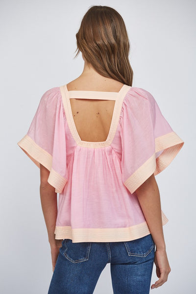 Colorblock Babydoll Top