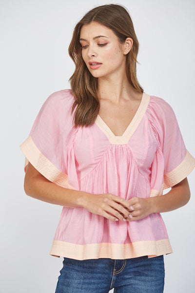 Colorblock Babydoll Top