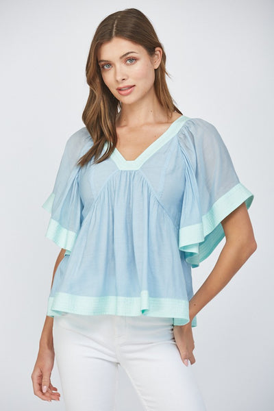 Colorblock Babydoll Top