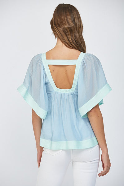 Colorblock Babydoll Top