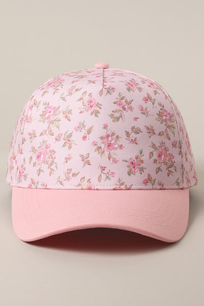 Two-tone Floral Design 5 Panel Trucker Hat