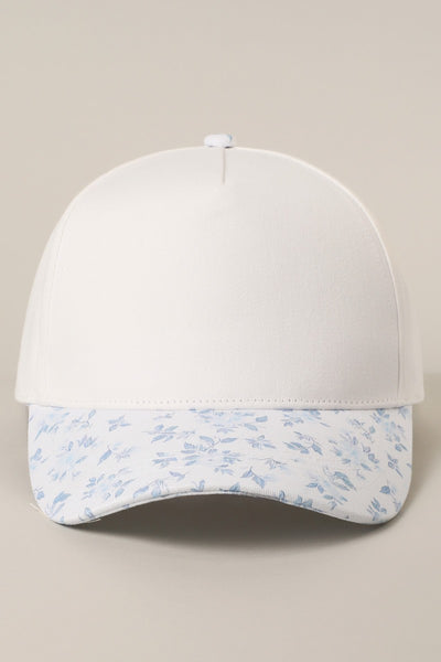 Floral Brim Designed Two-tone Trucker Hat