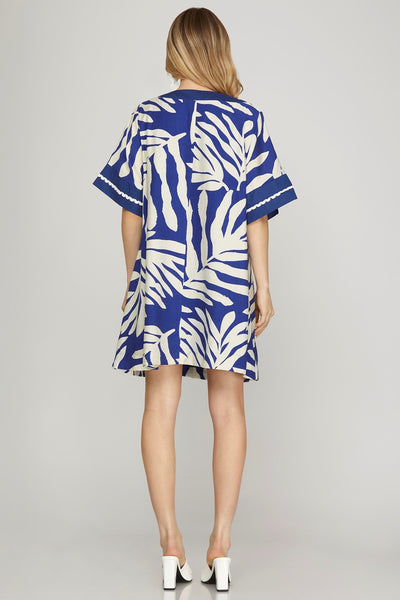 Floral Print Mini Dress With Pockets
