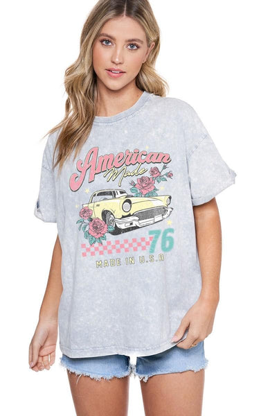 American Made 76 Vintage Car Graphic Top