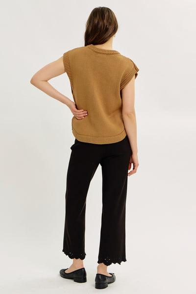 Round Neck Hi-Lo Sweater Vest