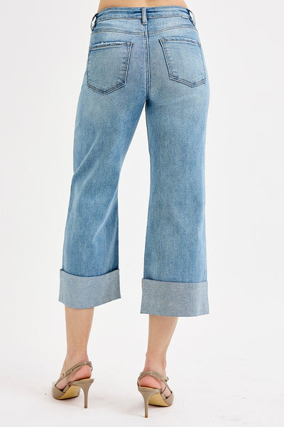 Risen Tummy Control HR Wide Cuffed Jeans