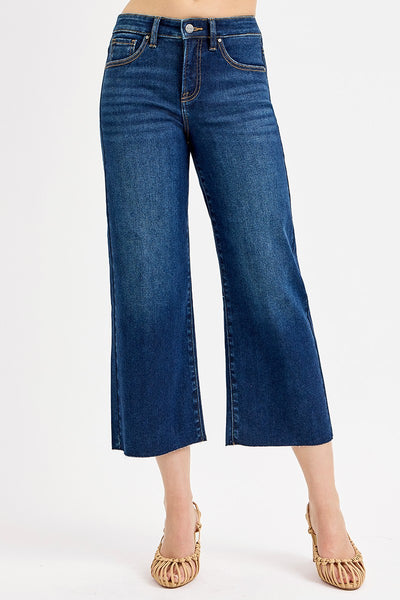 Risen Tummy Control HR Crop Wide Jeans
