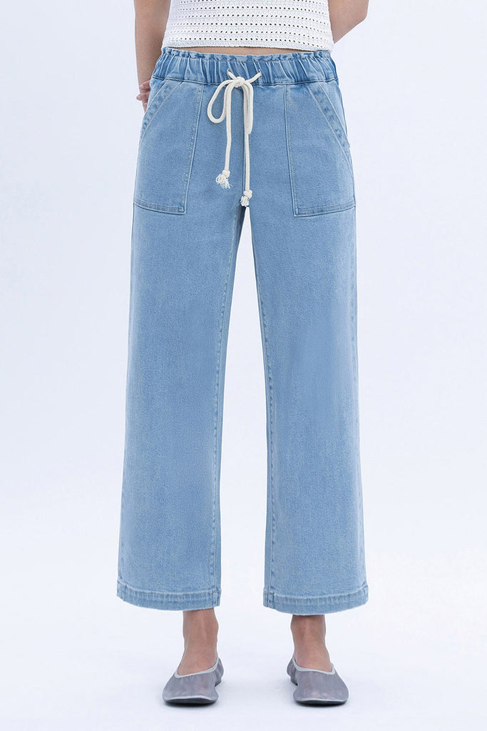 Vervet HR Elastic Waist Slim Wide Jeans