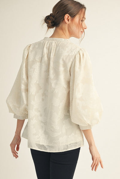 Floral Embroidered Peasant Top