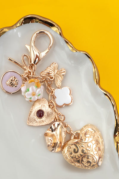 Heart Bow Butterfly Clover Charms Keychain