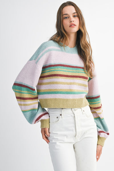 Multi Color Stripe Knit Sweater