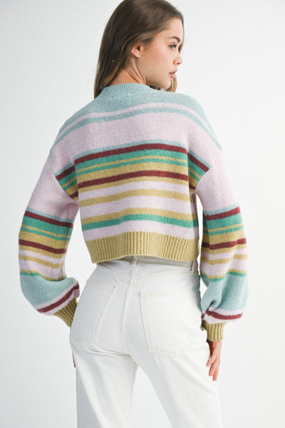 Multi Color Stripe Knit Sweater