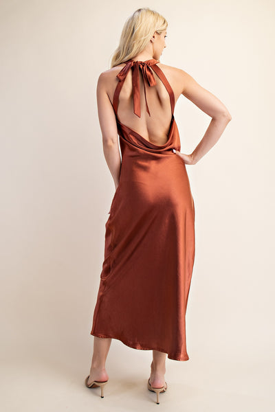 Halter Neck Open Back Dress