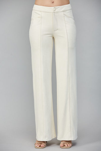 Suede Wide Pants With Pockets