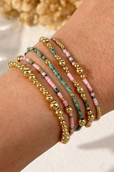 Multi Layer Natural Stone Chain Bracelet Set