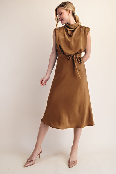 Cowl Neck Midi Dress