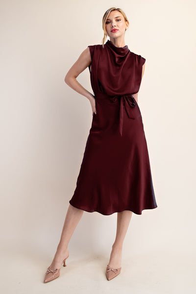 Cowl Neck Midi Dress