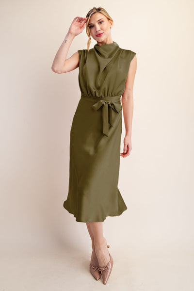 Cowl Neck Midi Dress