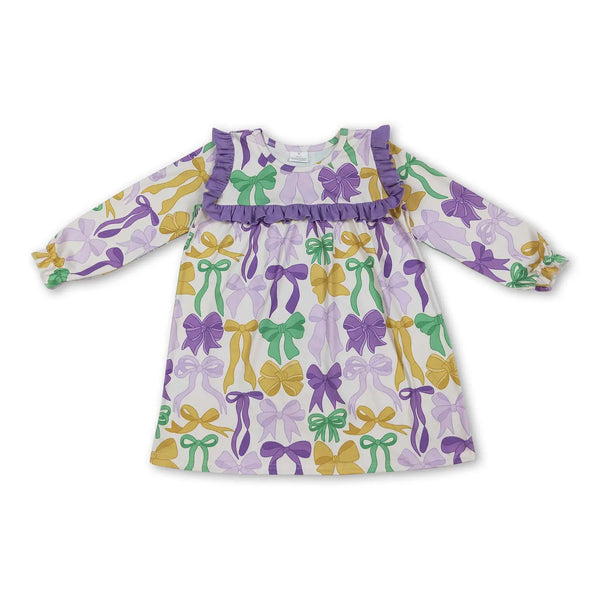 Kids Mardi Gras Bows Dress