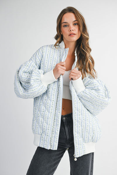 Wallpaper Floral Quilted Oversized Jacket